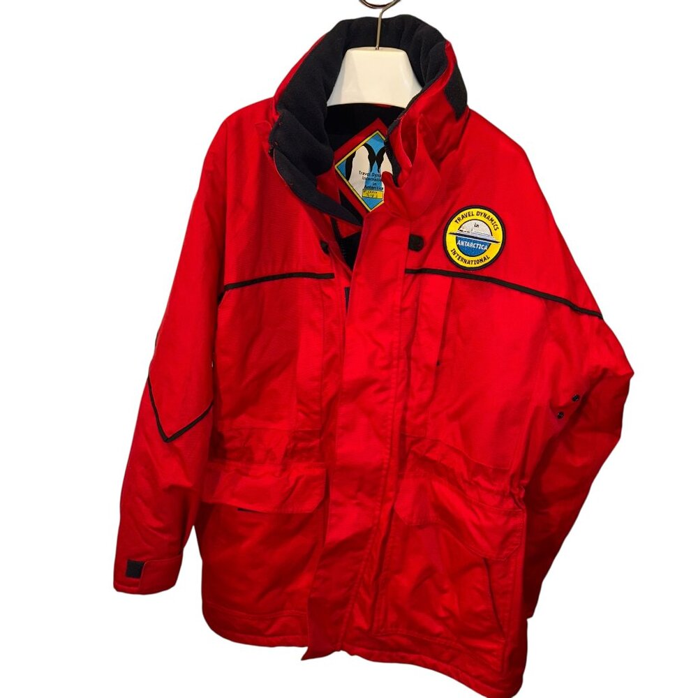 Travel Dynamics Internation Antarctica red heavy duty south pole jacket M unisex